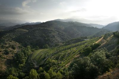 High angle view of landscape against sky