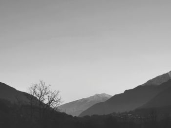 Scenic view of mountains against clear sky