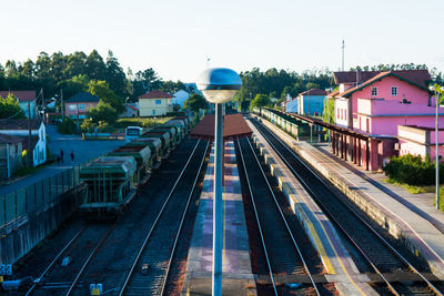 Railroad tracks in city