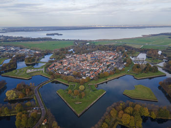 Aerial view of naarden in netherlands