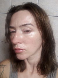 Close-up portrait of young woman