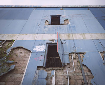 Low angle view of abandoned building