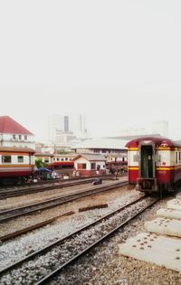 Train on railroad station platform