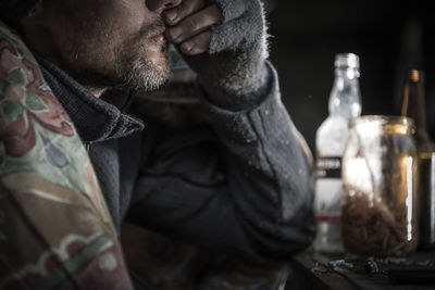 Close-up of man looking away