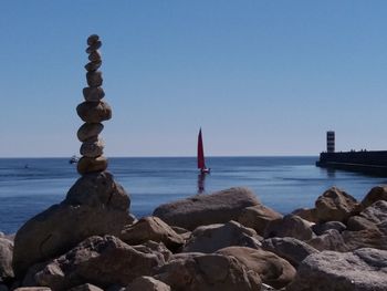 Rocks in sea