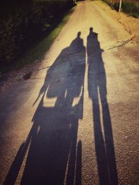 Shadow of people on road