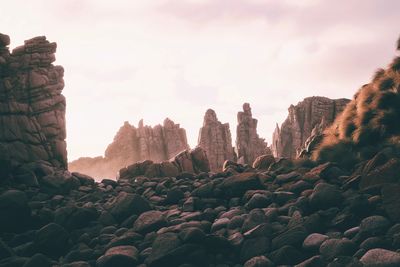 Rock formations against sky