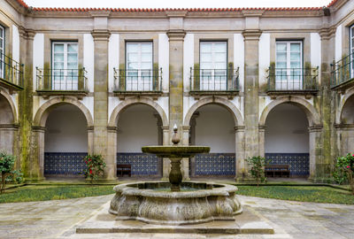 Fountain in front of building