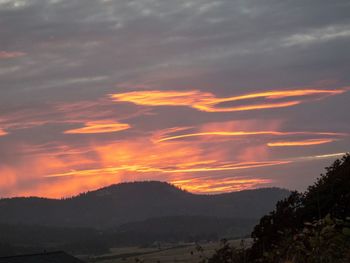 Scenic view of dramatic sky during sunset