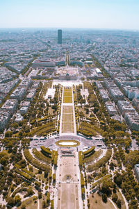 High angle view of buildings in city