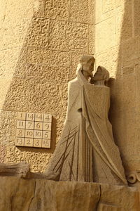 High angle view of text on wooden wall