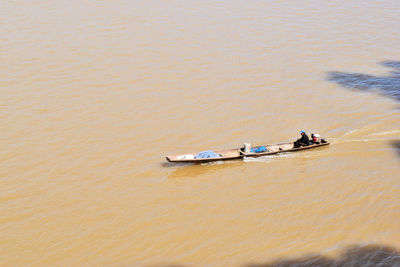 Boat sailing in sea