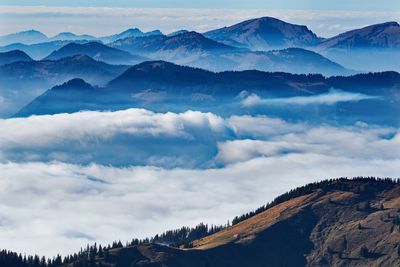 German alps view over mystic landscape