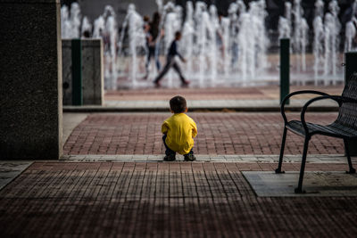 Boy with umbrella