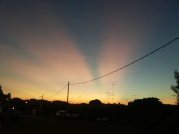 View of road at sunset