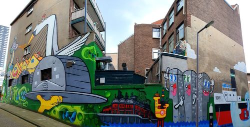 Low angle view of buildings against sky