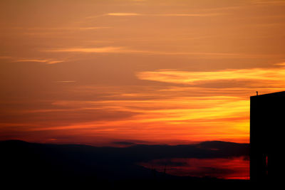 Scenic view of dramatic sky during sunset