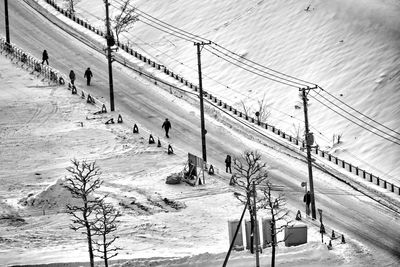 View of ski lift in winter