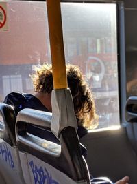 Person traveling in bus
