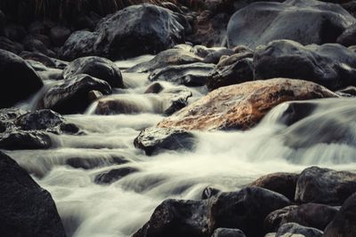 Scenic view of waterfall