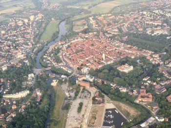 Aerial view of buildings in city