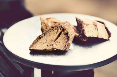 Close-up of bread on plate