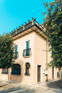 Exterior of building against clear sky