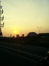 Railroad track at sunset