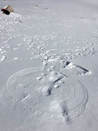 Aerial view of snow