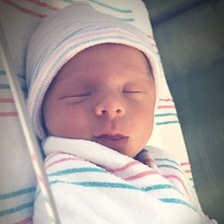 Portrait of cute baby boy sleeping