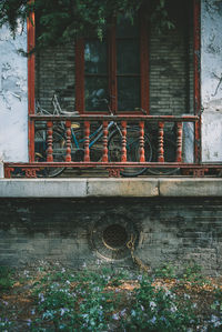 Graffiti on wall of abandoned building