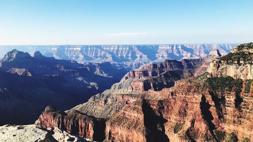 Panoramic view of rocky mountains against sky