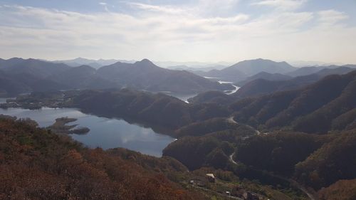 Scenic view of mountains against sky