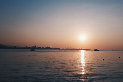 View of sea at sunset