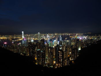 Illuminated cityscape at night