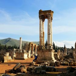 Ruines cité omeyyade  anjar ,liban. 