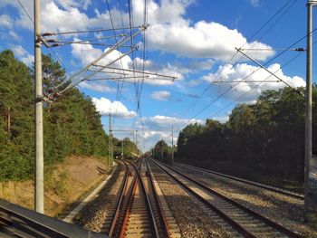 Railroad tracks against sky