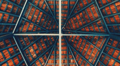 Low angle view of ceiling in building- geometric pattern