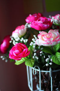 Close-up of pink rose bouquet