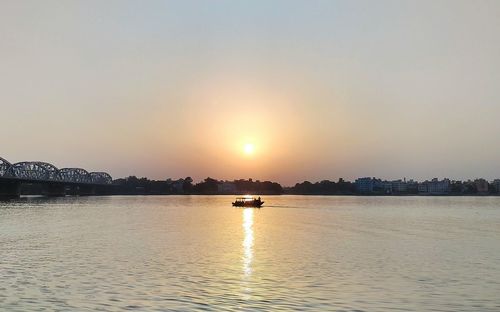 Scenic view of sunset over sea