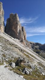 Rock formations on landscape against sky