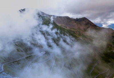 Panoramic view of volcanic mountain