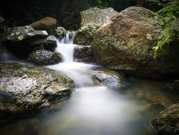 Scenic view of waterfall