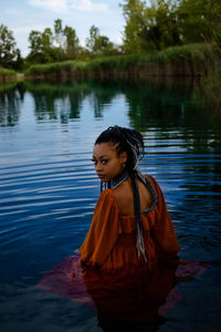 A photoshoot of girl in the water