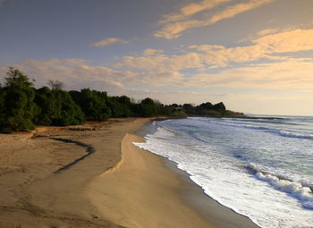 Scenic view of beach against sky