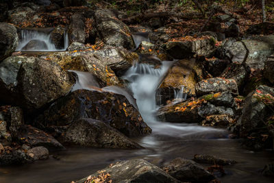 Scenic view of waterfall