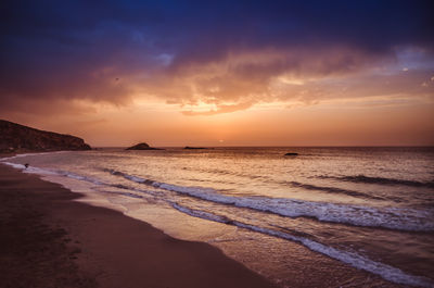 Sunset at in mediterranean sea