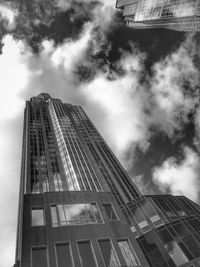 Low angle view of modern building against sky