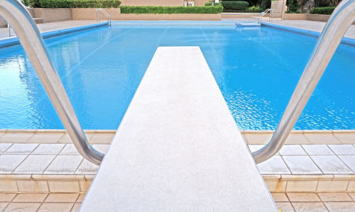 High angle view of swimming in water