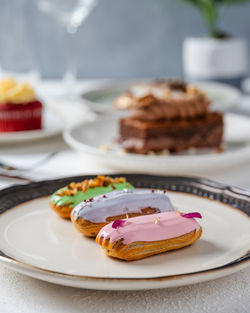 Close-up of food in plate on table